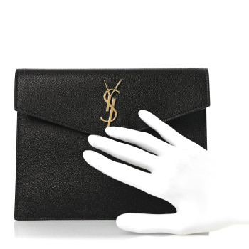 SAINT LAURENT Grain De Poudre Uptown Baby Pouch Black