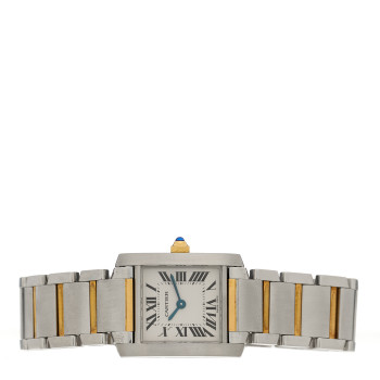 CARTIER Stainless Steel 18K Yellow Gold 20mm Tank Francaise Quartz Watch