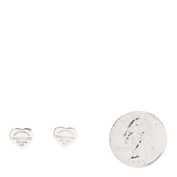 TIFFANY Sterling Silver Mini Return To Tiffany Heart Tag Earrings