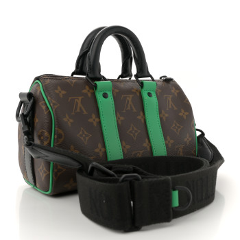 LOUIS VUITTON Monogram Macassar Keepall Bandouliere 25 Minty Green