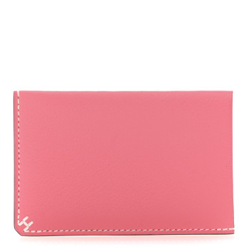 HERMES Evercolor Sellier Card Holder Rose Azalee