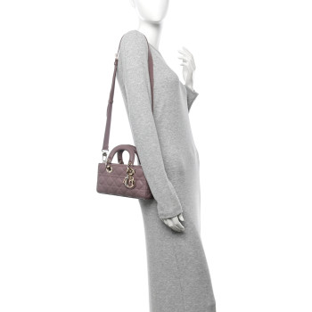 CHRISTIAN DIOR Lambskin Cannage Small Lady D-Joy Peony Pink
