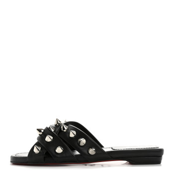 CHRISTIAN LOUBOUTIN Calfskin Miss Spika Club Sandals 40.5 Black