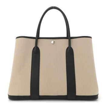 HERMES Twill D Negonda Garden Party 36 MM Tote Beton Black