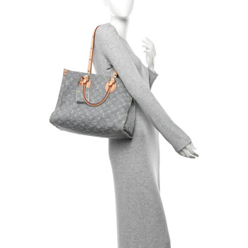LOUIS VUITTON Monogram Denim Onthego MM Washed Gray