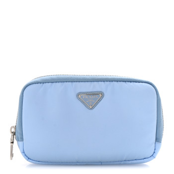 PRADA Nylon Vela Cosmetic Pouch Celeste