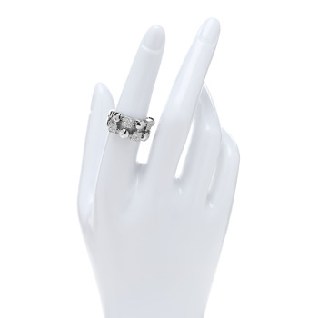 BULGARI 18K White Gold Diamond Lucia Ring 52 6