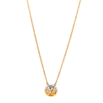 LOUIS VUITTON Metal L to V Necklace Gold Silver