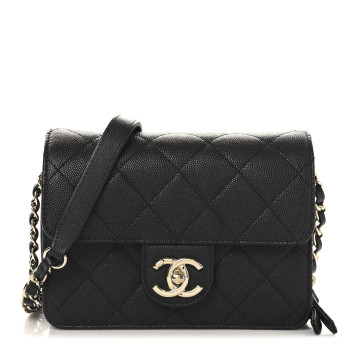 CHANEL Caviar Quilted Like A Wallet Flap Black