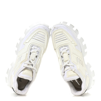 PRADA Rubber Technical Knit Fabric Cloudbust Thunder Sneakers 39 White