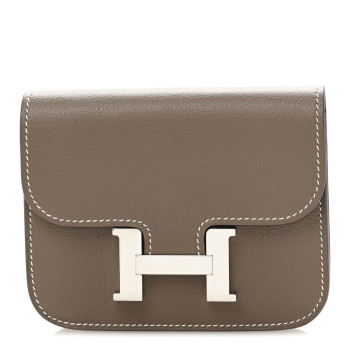HERMES Evercolor Constance Slim Wallet Etoupe