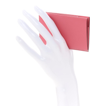 HERMES Evercolor Sellier Card Holder Rose Azalee