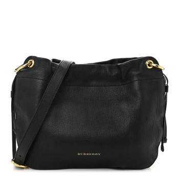 BURBERRY Grainy Calfskin House Check Small Bingley Black