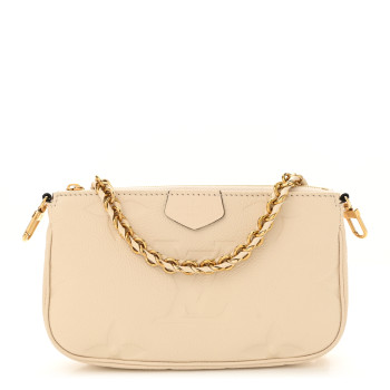 LOUIS VUITTON Empreinte Monogram Giant Multi Pochette Accessories Small Pochette Cream LOUIS VUITTON Empreinte Monogram Giant Multi Pochette Accessories Small Pochette Cream