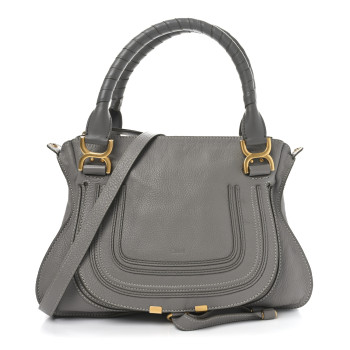 CHLOE Calfskin Medium Marcie Satchel Cashmere Grey