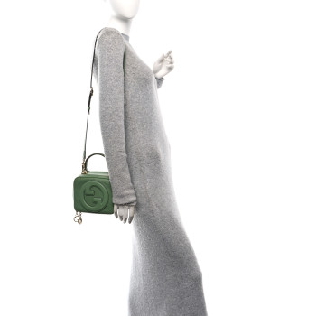 GUCCI Sakai Be Green Calfskin Diagonal Stitched Small Blondie Shoulder Bag Light Green