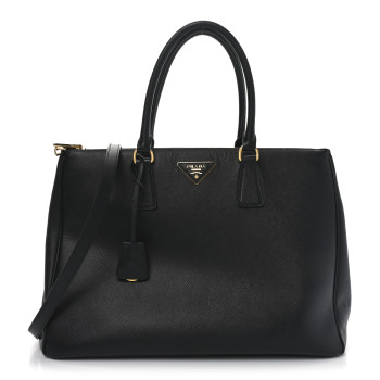 PRADA Saffiano Lux Large Galleria Double Zip Tote Black
