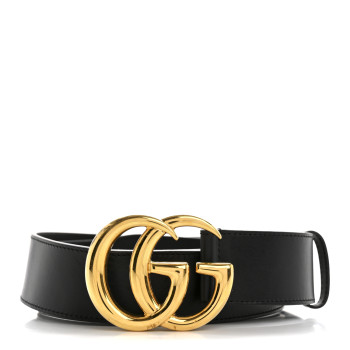 GUCCI Textured Calfskin Double G 40mm Belt 100 40 Black