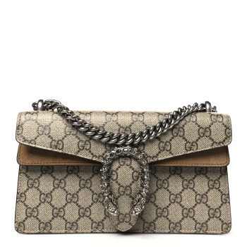GUCCI GG Supreme Monogram Small Dionysus Shoulder Bag Taupe