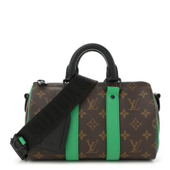 LOUIS VUITTON Monogram Macassar Keepall Bandouliere 25 Minty Green