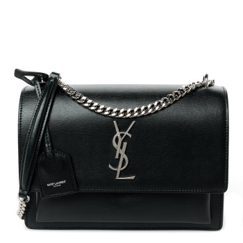 SAINT LAURENT Calfskin Medium Monogram Sunset Black