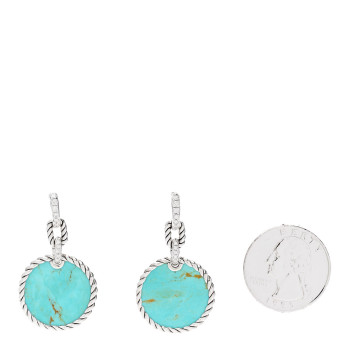 DAVID YURMAN Sterling Silver Diamond Turquoise Elements Drop Earrings