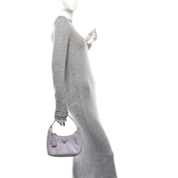 PRADA Tessuto Nylon Mini Re-Edition 2000 Bag Fiordaliso