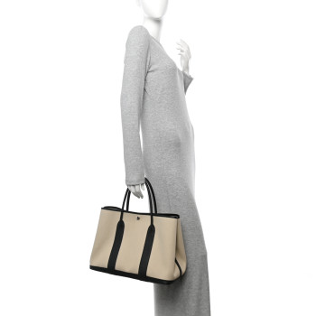 HERMES Twill D Negonda Garden Party 36 MM Tote Beton Black