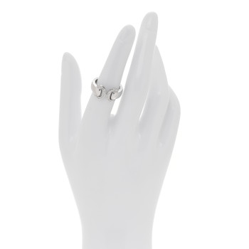 CARTIER 18K White Gold Diamond C De Cartier Ring 53 6.5
