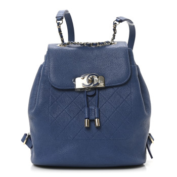 CHANEL Caviar Quilted Backpack Blue
