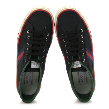 GUCCI Canvas Web Mens 1977 Tennis Sneakers 9 Black