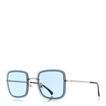 CHANEL Chain Square Sunglasses 4244 Blue