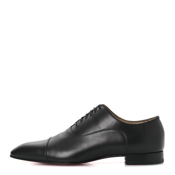 CHRISTIAN LOUBOUTIN Calfskin Mens Greggo Flat Oxfords 45.5 Black