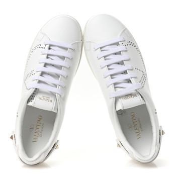 VALENTINO GARAVANI Calfskin Womens Backnet Sneakers 39.5 White