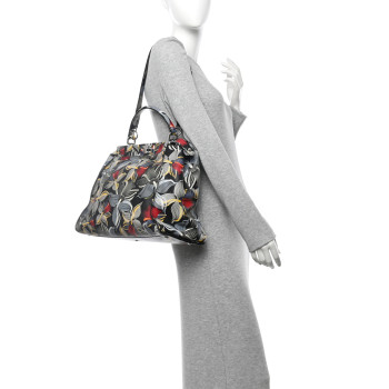 FENDI Calfskin Orchid Large Peekaboo Iconic Satchel Black Multicolor