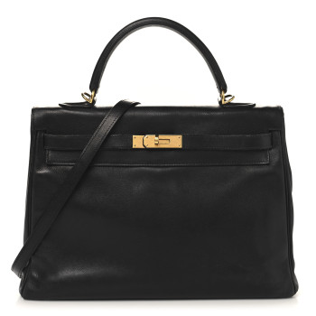 HERMES Evergrain Kelly Retourne 32 Black