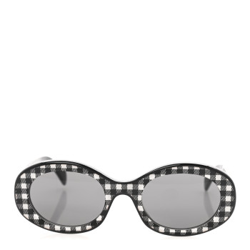 CELINE Acetate Triomphe 01 Gingham Sunglasses CL 40194U Black White Smoke