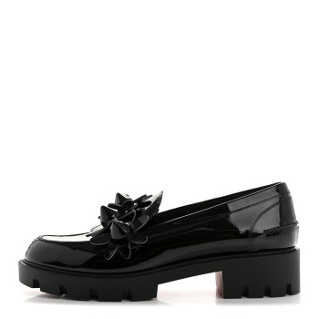 CHRISTIAN LOUBOUTIN Patent Daisy Loafers 40.5 Black