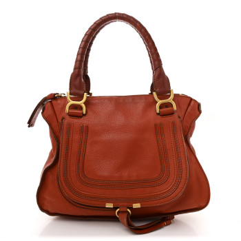 CHLOE Calfskin Medium Marcie Satchel Brown Delight