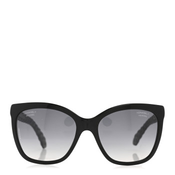 CHANEL Acetate Quilted Polarized Butterfly CC Sunglasses 5288-Q Black