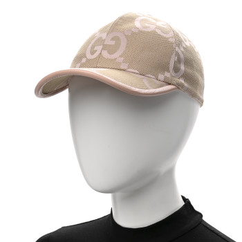 GUCCI Monogram Jumbo GG Mosteri Baseball Hat S 56 Beige Light Pink
