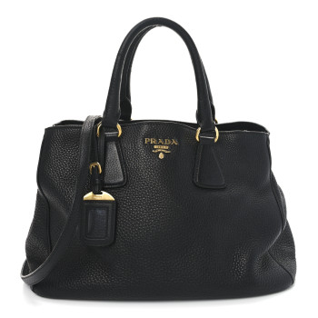 PRADA Vitello Daino Tote Black