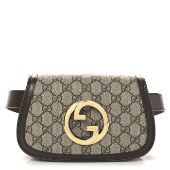 GUCCI GG Supreme Monogram Textured Dollar Calfskin Blondie Belt Bag 80 32 Beige Ebony New Acero