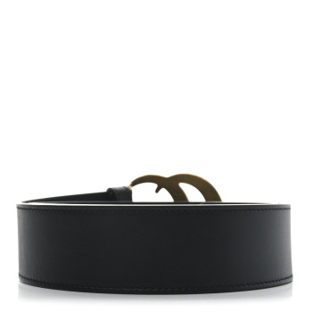 GUCCI Calfskin Double G 40mm Belt 70 28 Black