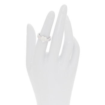 GUCCI Sterling Silver Trademark Heart Ring 50 5.5