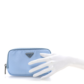 PRADA Nylon Vela Cosmetic Pouch Celeste