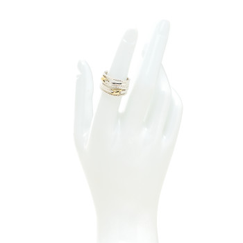 DAVID YURMAN Sterling Silver 18K Yellow Gold Double X Crossover Ring 53 6.25