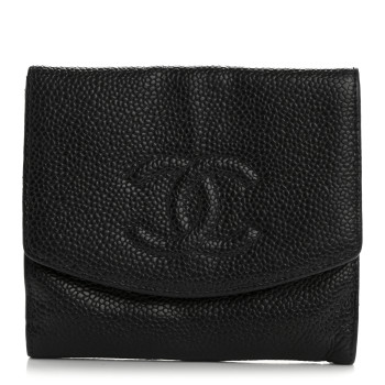CHANEL Caviar Timeless CC Flap Wallet Black
