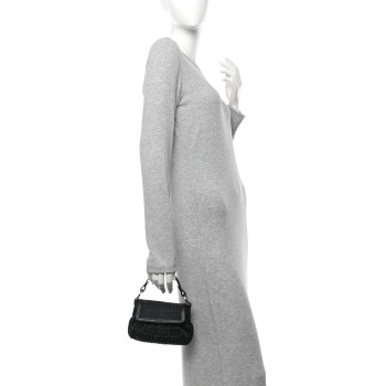 FENDI Zucchino Mini Chef Shoulder Bag Navy