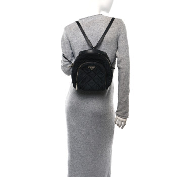 PRADA Nylon Tessuto Impuntu Quilted Backpack Black